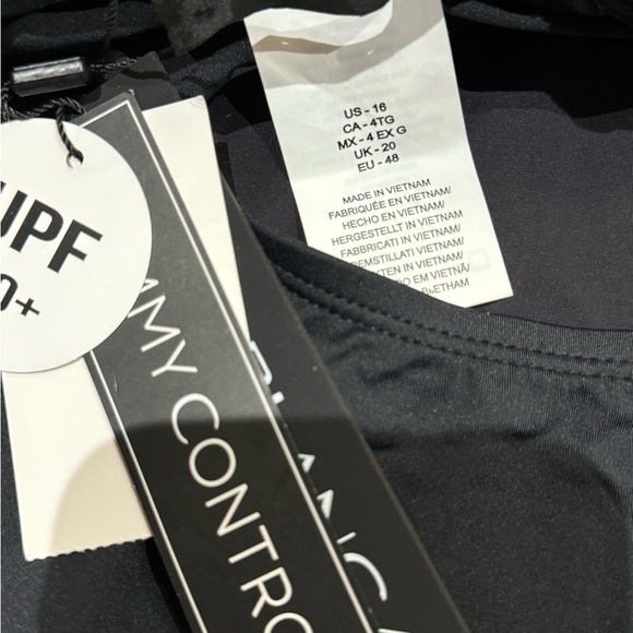 La Blanca Sz 16 Swimsuit Black Macrame Strappy One Piece Classic Minimalist New - Picture 6 of 6